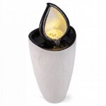 Costway Fontana da giardino 92 cm effetto pietra sistema di acqua circolante, Fontana decorativa con pompa e 4 luci led da esterno - immagine 5