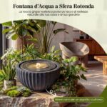 Costway Fontana da giardino con effetto di pietra a forma di ciotola, Fontanella elettrica in resina con luci e flusso d'acqua regolabile - immagine 9