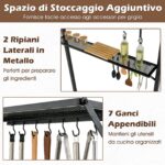 Costway Gazebo barbecue copertura doppio strato con 2 ripiani 7 ganci, Tenda per picnic e barbecue per giardino piscina e terrazza Caffè - immagine 7
