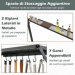 Costway Gazebo barbecue copertura doppio strato con 2 ripiani 7 ganci, Tenda per picnic e barbecue per giardino piscina e terrazza Grigio - immagine 7
