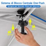 Costway Gazebo da esterno pieghevole 3 x 6 m con pareti rimovibili striscie riflettenti sacchi di sabbia, Tendone pop up regolabile in altezza Blu - immagine 3