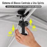 Costway Gazebo da esterno pieghevole 3 x 6 m con pareti rimovibili striscie riflettenti sacchi di sabbia, Tendone pop up regolabile in altezza Grigio - immagine 8