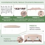 Costway Gazebo da esterno pieghevole con pareti laterali 6 sacchi di sabbia e borsa, Gazebo regolabile in altezza Beige - immagine 7