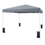 Costway Gazebo da esterno pieghevole regolabile in altezza, Gazebo pop up con 4 sacchi di sabbia e borsa da trasporto Grigio