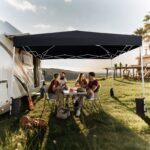 Costway Gazebo da esterno pieghevole regolabile in altezza, Gazebo pop up con 4 sacchi di sabbia e borsa da trasporto Nero - immagine 2