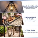 Gazebo barbecue Costway con telo laterale retrattile - immagine 7