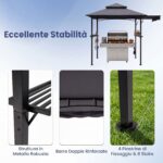 Gazebo barbecue Costway con telo laterale retrattile - immagine 10