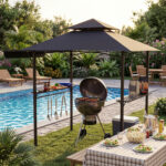Gazebo barbecue Costway con telo laterale retrattile - immagine 3