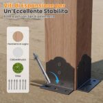 Costway Gazebo per barbecue gazebo da giardino in legno di abete resistente 2 ripiani laterali portaoggetti, Tettoia inclinata in metallo pergola bbq per terrazzo e patio - immagine 7