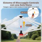 Costway Gazebo pieghevole 3x3 con struttura metallica borsa per trasporto, Gazebo da esterno pop-up per mercatini campeggio Marrone - immagine 9