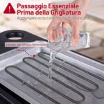 Costway Griglia elettrica da 2000w 2 in 1 barbecue elettrico con supporto piano appoggio doppia piastra e temperatura regolabile, Griglia da tavolo per interno ed esterno - immagine 8
