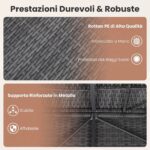 Costway Lettino prendisole per 2 persone con tettuccio schienali regolabili, Lettino prendisole con tavolino integrato per balcone terrazza e patio Grigio - immagine 14