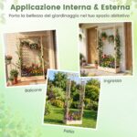 Costway Letto da giardino rialzato con traliccio e drenaggio integrato, Portapianta in legno di abete per interni ed esterni Naturale - immagine 10