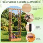 Costway Letto da giardino rialzato con traliccio e drenaggio integrato, Portapianta in legno di abete per interni ed esterni Arancione - immagine 6