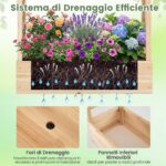 Costway Letto da giardino rialzato con traliccio e drenaggio integrato, Portapianta in legno di abete per interni ed esterni Arancione - immagine 9