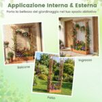 Costway Letto da giardino rialzato con traliccio e drenaggio integrato, Portapianta in legno di abete per interni ed esterni Arancione - immagine 10