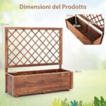 Costway Letto da giardino rialzato elevata per piante rampicanti con traliccio e fori, Letto da giardino rialzato da interno ed esterno Arancione - immagine 5