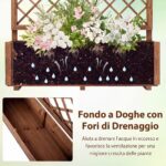 Costway Letto da giardino rialzato elevata per piante rampicanti con traliccio e fori, Letto da giardino rialzato da interno ed esterno Arancione - immagine 7