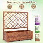 Costway Letto da giardino rialzato elevata per piante rampicanti con traliccio e fori, Letto da giardino rialzato da interno ed esterno Arancione - immagine 8