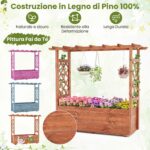 Costway Letto da giardino rialzato elevata per rampicanti con tetto pensile e fori di drenaggio, Letto da giardino rialzato da interni Arancione - immagine 7