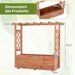 Costway Letto da giardino rialzato elevata per rampicanti con tetto pensile e fori di drenaggio, Letto da giardino rialzato da interni Arancione - immagine 6