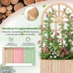 Costway Letto da giardino rialzato in legno con traliccio per piante rampicanti, Vaso da esterno per fiori verdure ed erbe aromatiche Naturale - immagine 9