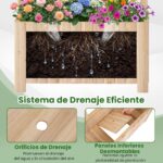 Costway Letto da giardino rialzato in legno con traliccio per piante rampicanti, Vaso da esterno per fiori verdure ed erbe aromatiche Naturale - immagine 10