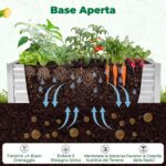 Costway Mini serra orto rialzato zincato con drenaggio esterno, Fioriera da giardino con cassone per terrazzo 127x97x93cm - immagine 7