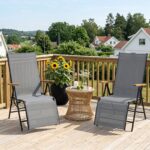 Costway 1 Sedia da giardino reclinabile con schienale regolabile a 6 posizioni e tessuto traspirante, Lettino prendisole pieghevole portata 150 kg Grigio - immagine 3