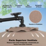 Costway Ombrello solare da 300 cm con 40 lampadine e pannello solare, Ombrello da patio illuminato con facile Marrone - immagine 10