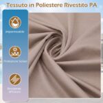 Costway Ombrellone da esterno rettangolare con maniglia a manovella scorrevole 12 stecche resistenti e 2 sacchi di sabbia, Ombrellone doppio da giardino Marrone - immagine 7