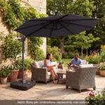 Costway Ombrellone da giardino 300 cm con 15 stecche base tetto ventilato manovella e pedale, Ombrellone girevole e inclinabile Grigio - immagine 9