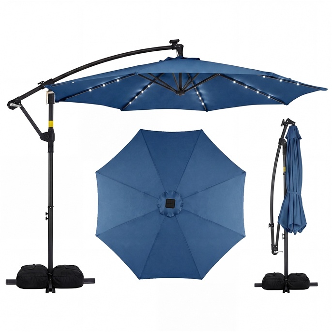 Ombrellone-da-giardino-a-manovella-da-3-m-da-esterno-con-8-stecche-mediaId104235629-1778047156.jpg Costway Ombrellone da giardino a manovella da 3 m da esterno con 8 stecche, Base a croce e sacco di sabbi per giardino terrazzo Blu scuro - immagine 1