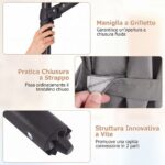 Costway Ombrellone da giardino con rotazione a 360° palo e costole in metallo base parte superiore ventilata, Ombrellone 3 x 3 m Grigio - immagine 9