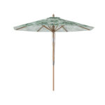 Costway Ombrellone da giardino da 270 cm con tettuccio di ventilazione e 8 stecche in legno, Parasole da esterno per cortile e balcone Verde