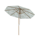 Costway Ombrellone da giardino da 270 cm con tettuccio di ventilazione e 8 stecche in legno, Parasole da esterno per cortile e balcone Verde - immagine 2