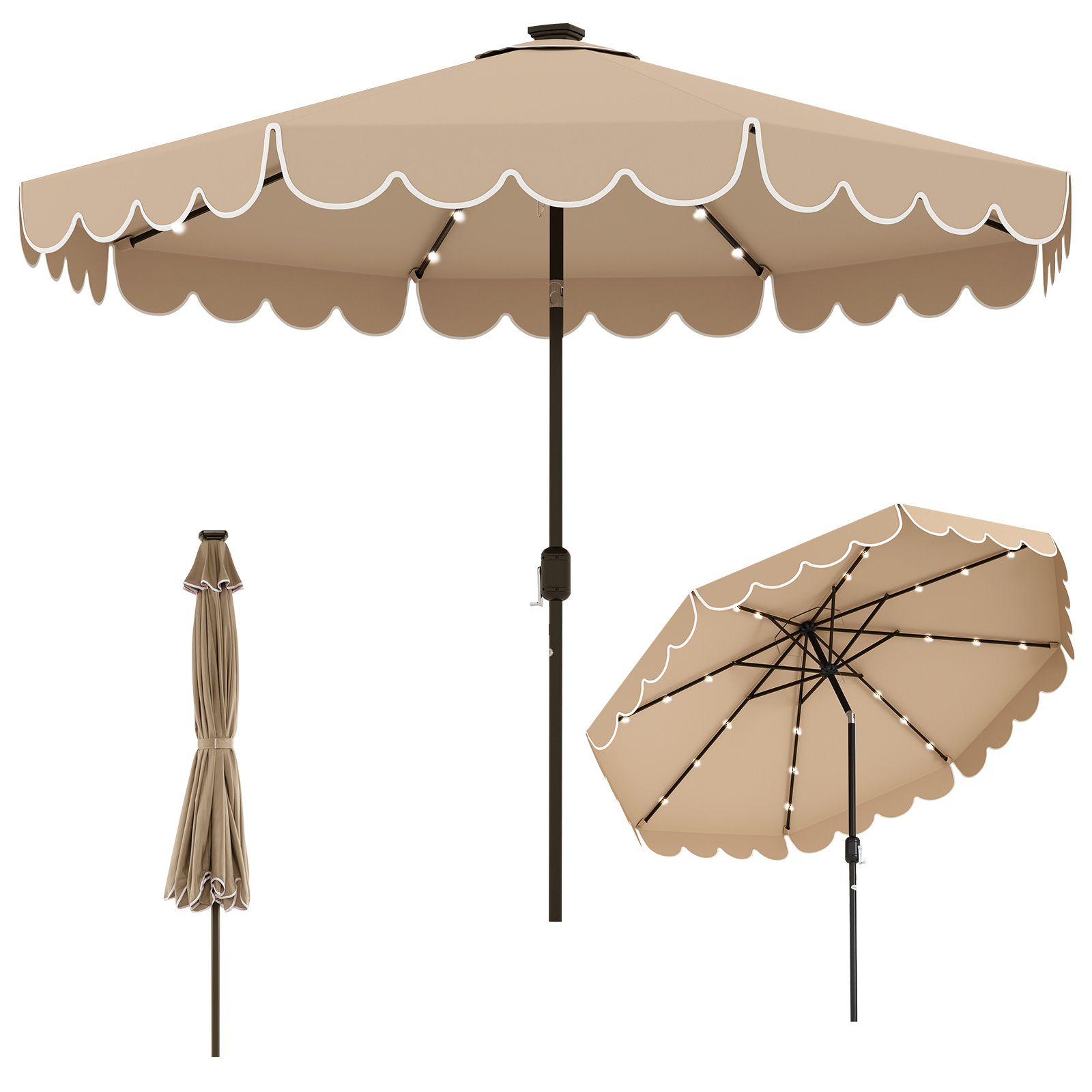 Ombrellone-da-mercato-pesante-per-giardino-piscina-terrazza-spiaggia-prato-mediaId103875571-1777023478.jpg Costway Ombrellone da mercato pesante per giardino piscina terrazza spiaggia prato, Ombrellone da patio solare marrone - immagine 1