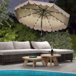 Costway Ombrellone da mercato pesante per giardino piscina terrazza spiaggia prato, Ombrellone da patio solare marrone - immagine 2