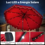 Costway Ombrellone da mercato pesante per giardino piscina terrazza spiaggia prato, Ombrellone da patio solare rosso bordeaux - immagine 6