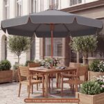 Ombrellone Costway da patio 300 cm grigio inclinabile - immagine 5