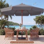 Ombrellone Costway da patio 300 cm grigio inclinabile - immagine 6
