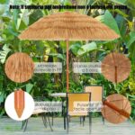Costway Ombrellone di paglia PP da giardino e ombrellone portatile, Ombrellone tiki hawaiano 175cm e ombrellone da spiaggia 200cm - immagine 11