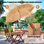 Costway Ombrellone di paglia PP da giardino e ombrellone portatile, Ombrellone tiki hawaiano 175cm e ombrellone da spiaggia 200cm - immagine 12