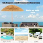 Costway Ombrellone di paglia PP da giardino e ombrellone portatile, Ombrellone tiki hawaiano 175cm e ombrellone da spiaggia 200cm - immagine 13