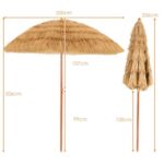 Costway Ombrellone di paglia PP da giardino e ombrellone portatile, Ombrellone tiki hawaiano 175cm e ombrellone da spiaggia 200cm - immagine 6