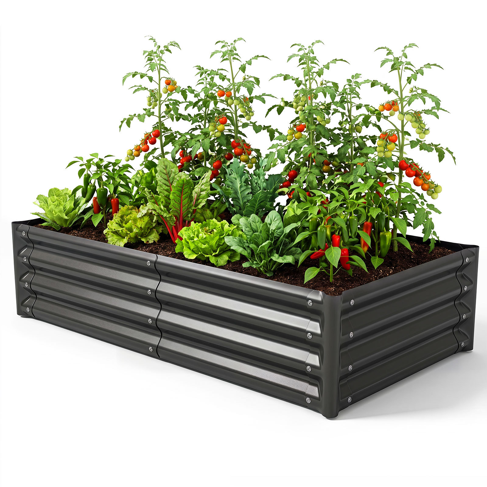 Orto-rialzato-da-esterno-con-fondo-aperto-mediaId105123815-1781234895.jpg Costway Orto rialzato da esterno con fondo aperto, Letto da giardino in acciaio zincato resistente alle intemperie - immagine 1