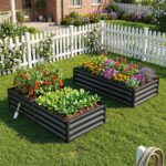 Costway Orto rialzato da esterno con fondo aperto, Letto da giardino in acciaio zincato resistente alle intemperie - immagine 3