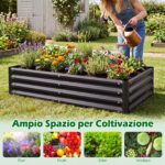 Costway Orto rialzato da esterno con fondo aperto, Letto da giardino in acciaio zincato resistente alle intemperie - immagine 8