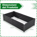 Costway Orto rialzato da esterno con fondo aperto, Letto da giardino in acciaio zincato resistente alle intemperie - immagine 6