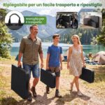 Costway Panca pieghevole in plastica 182 cm per interni ed esterni, Sedia da picnic portatile con piano HDPE Nero - immagine 10